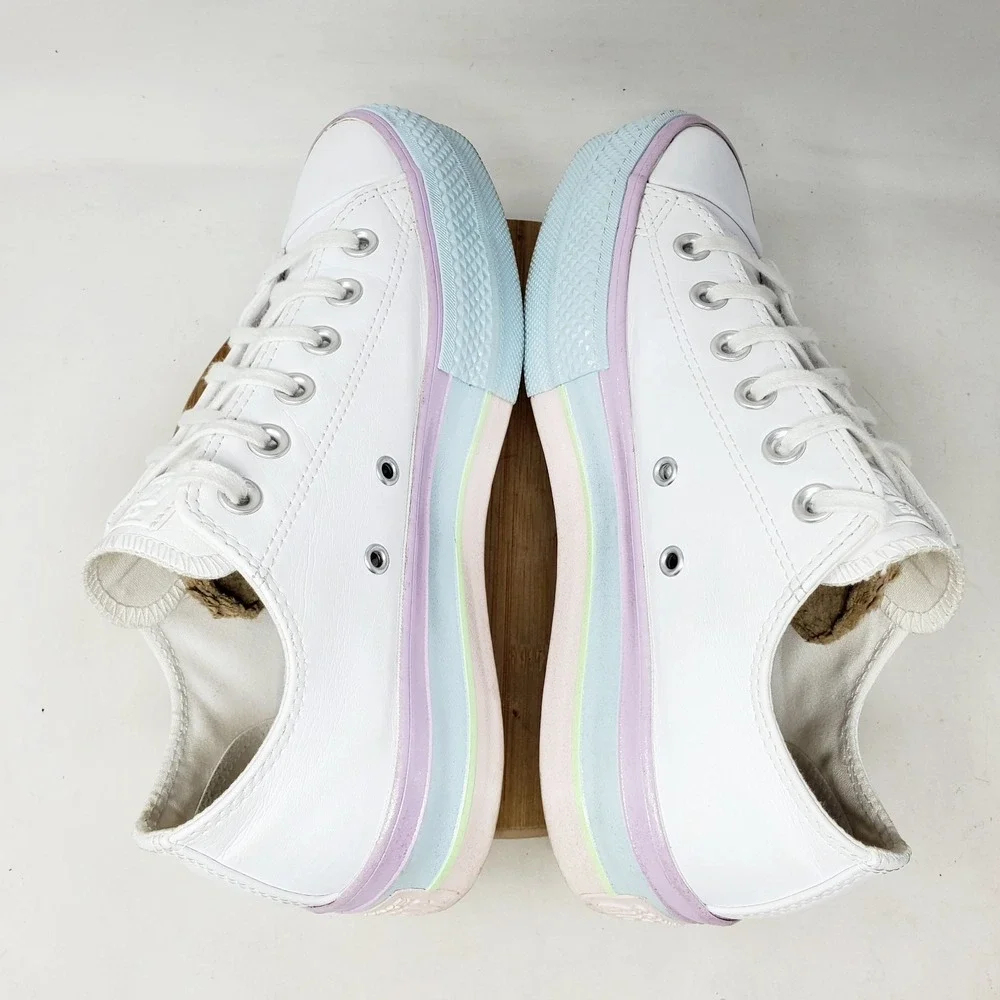 Converse All Star Lift Platform Shoes Womens 7.5 Glitter Colorful Chunky Sneaker